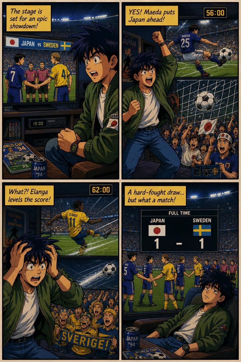 Comic recap of Japan vs Sweden