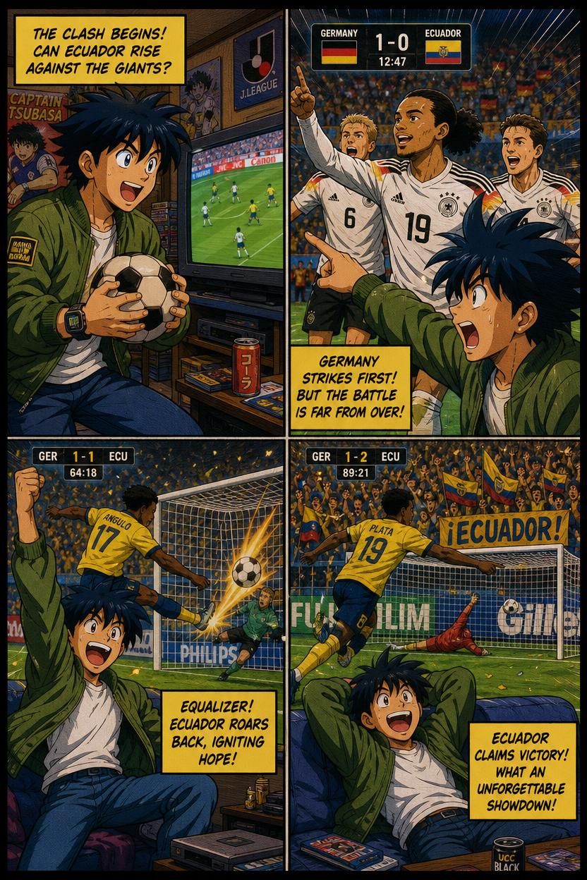 Comic recap of Ecuador vs Germany