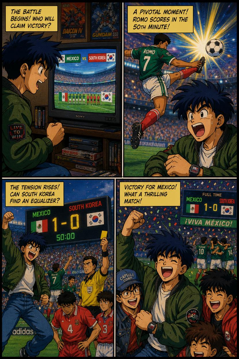 Resumen cómic de Mexico vs South Korea