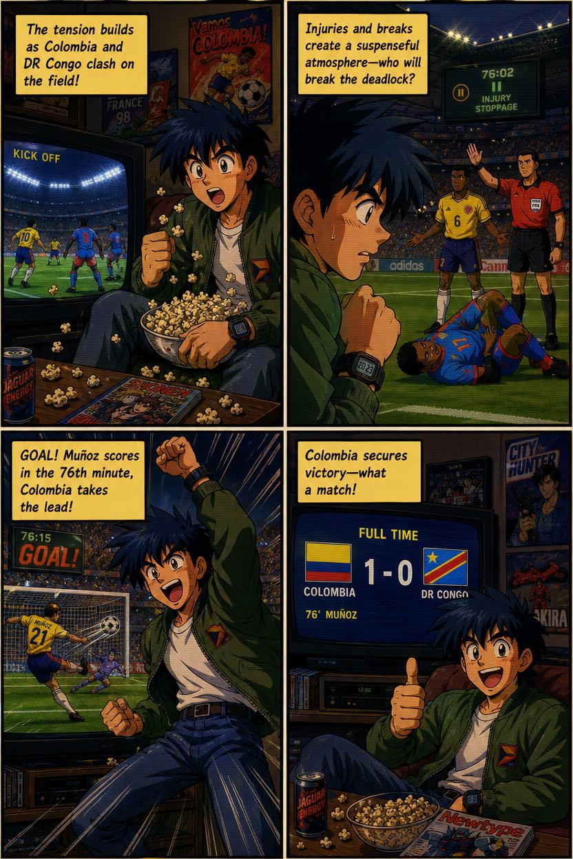 Comic recap of Colombia vs DR Congo