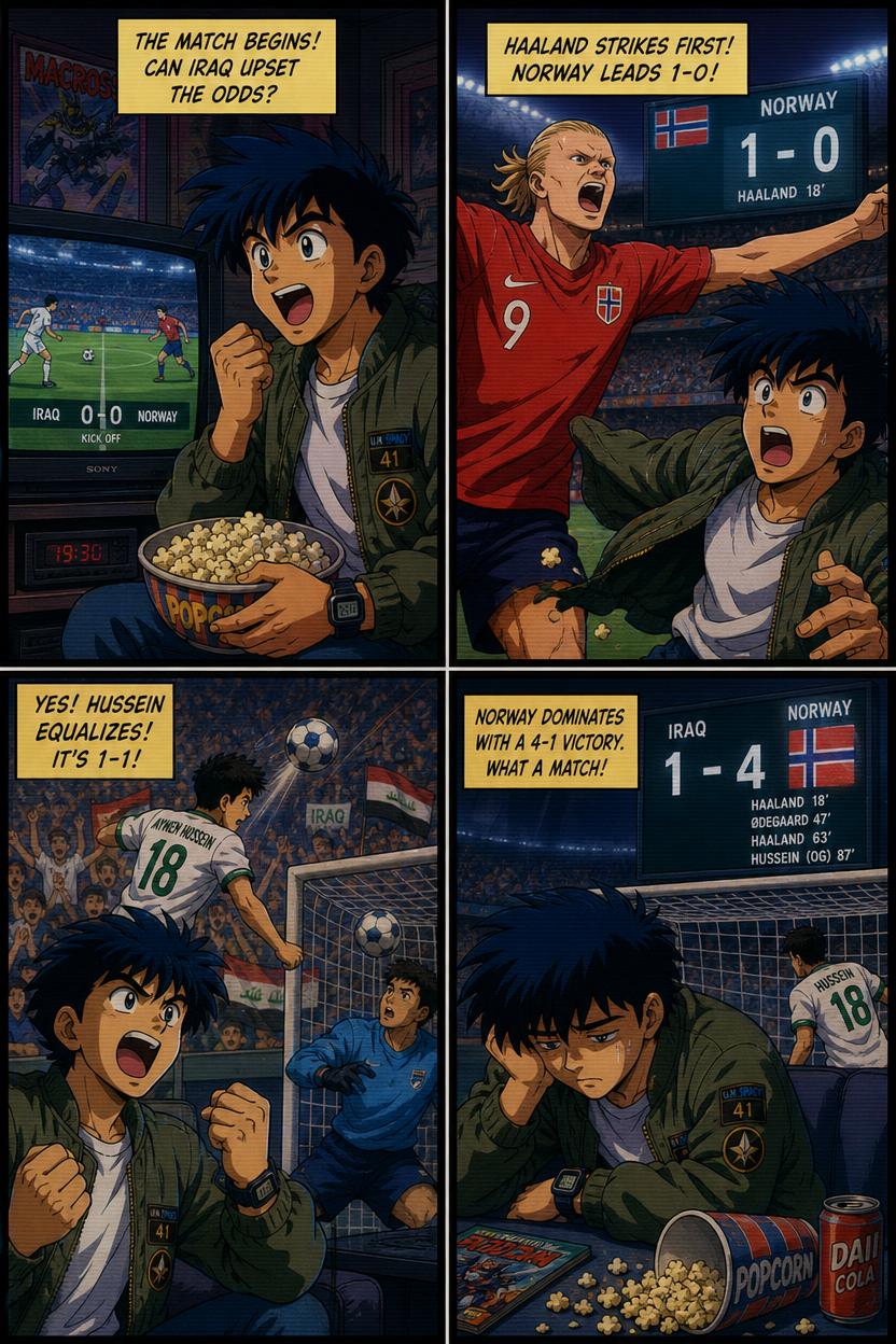 Comic recap of Iraq vs Norway