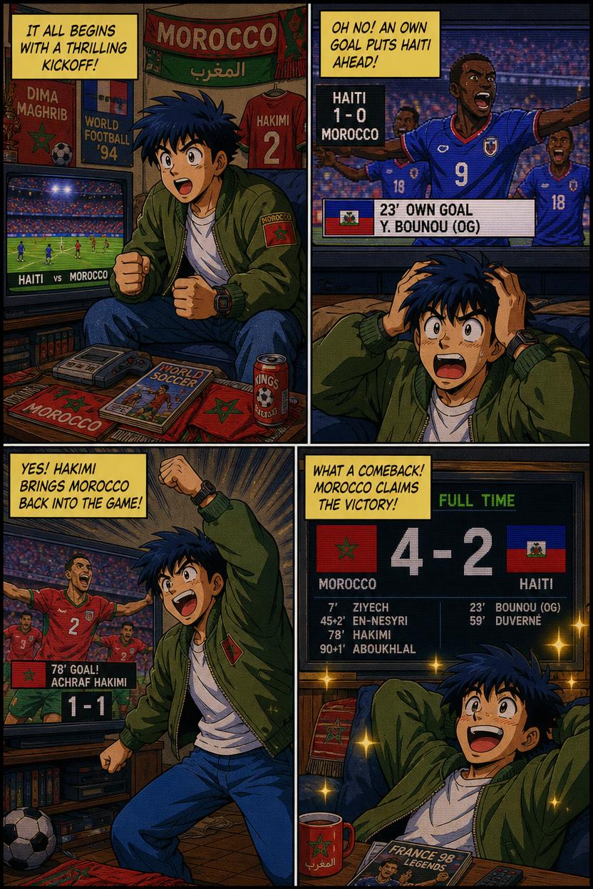 Resumen cómic de Morocco vs Haiti