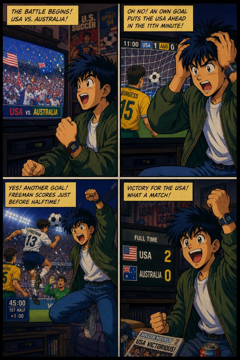 Comic recap of United States vs Australia
