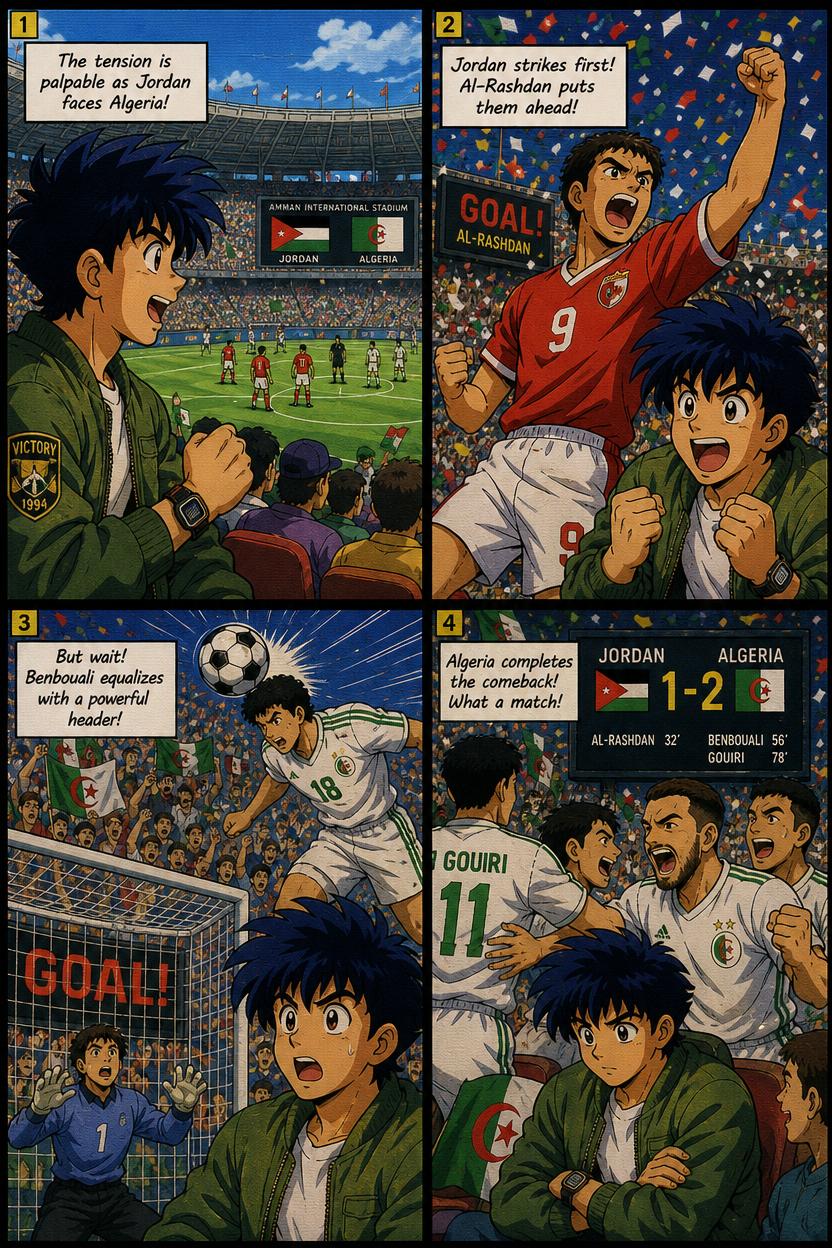 Comic recap of Jordan vs Algeria